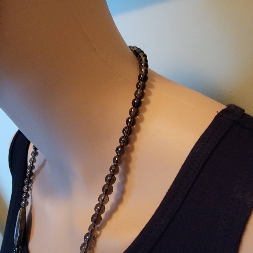 Brown and Black Onyx Agate Necklace - Picture 3 of 5